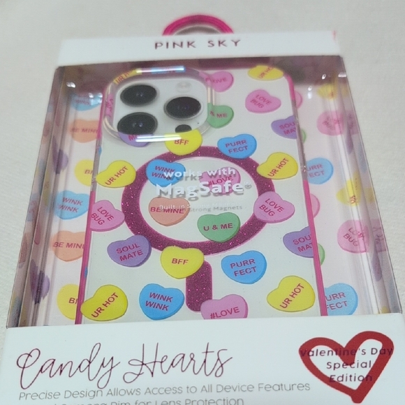 Pink Sky Candy Hearts iPhone 14 Pro Max Case - Multicolor - Picture 4 of 5